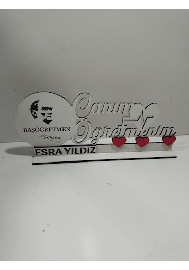 Öğretmenler Günü İçin Tasarım Masa İsimliği Kişiye Özel