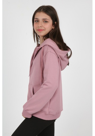 Toontoy Kız Çocuk Cep Üstü New Coll Nakışlı Hırka Gül Kurusu