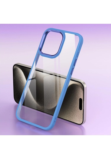 Mepa Apple, Uyumlu iPhone 15 Pro Max Kılıf Power Silikon - Lila Najmaddin standart