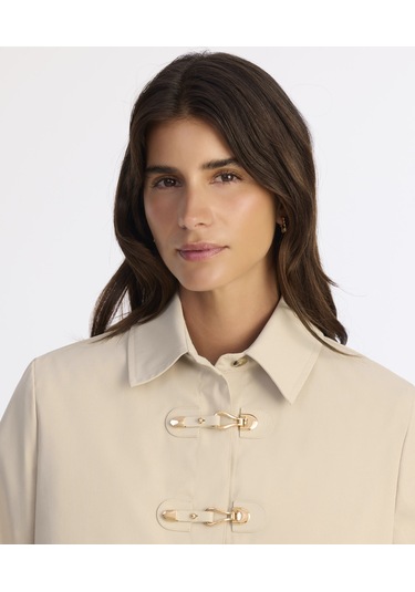 Yargıcı Regular Gömlek Yaka Uzun Kol Pardösü 25kkpr5007x 017 Bej