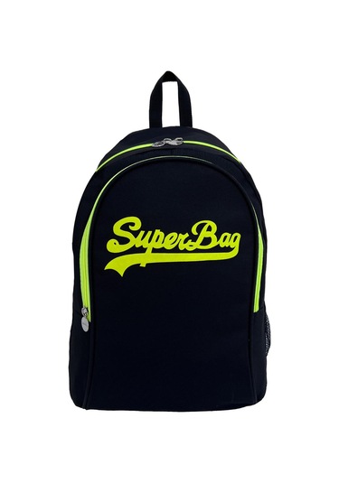 Superbag Sırt Çantası Siyah-Fosforlu Sarı Seyahat Kurs Okul Günlük Kullanım Siyah - Sarı