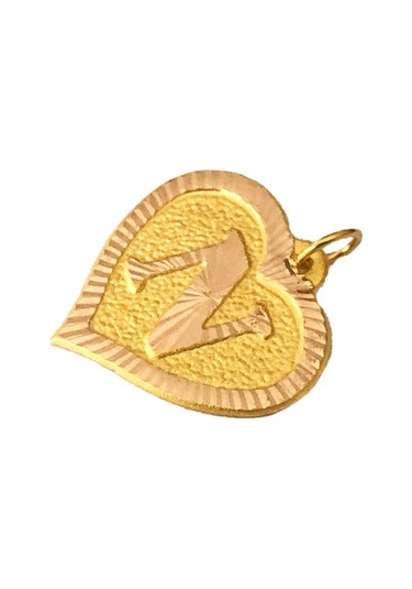 0.25 Gram 14 Ayar N Harfi Kalp Kolye Ucu