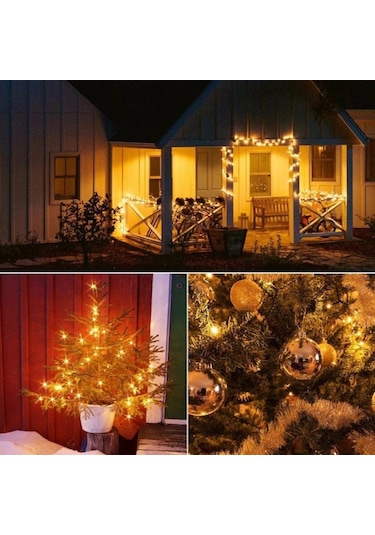 Technosmart Solar 100 Ledli 12 Metre Bahçe Aydınlatma Dekorasyon Sarı