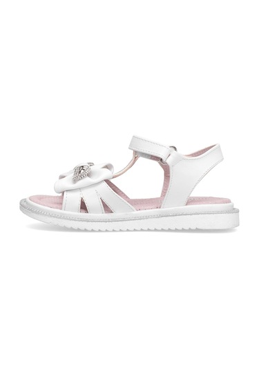 Elit J-f-600-25y Filet Kız Çocuk Düz Sandalet Beyaz Beyaz