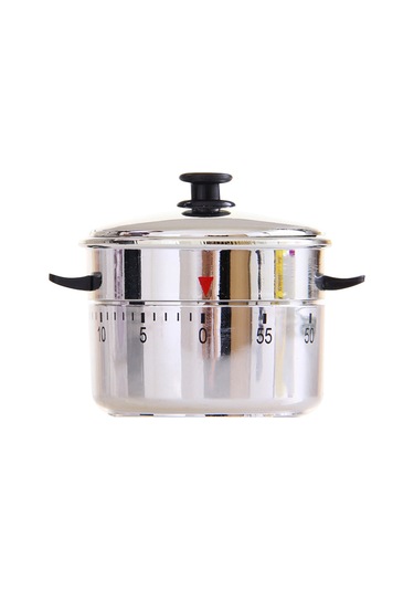 Springsun Paslanmaz Çelik Demlik Şekilli 60 Dakika Mekanik Mutfak Zamanlayıcısı Diğer