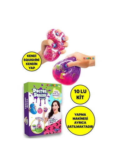 Doctor Squish - Squishy Pack Refill V2- 10 Balloons+ Clips Yedek Squishy Paketi V2- 10 Balon + Klips