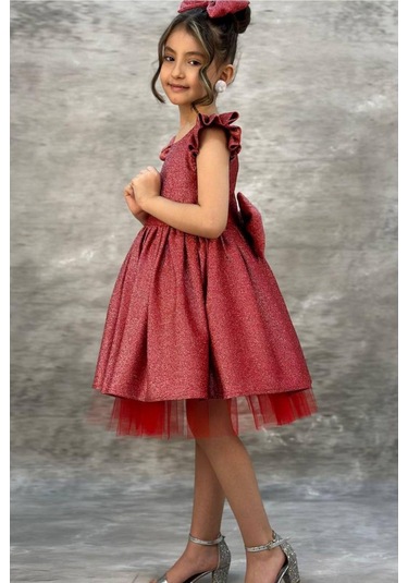 Riccotarz Kız Çocuk Parıldayan Nar Çiçeği  Elbise 2230302002 Narçiçeği