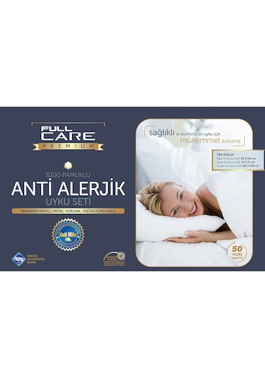 Pamuklu. Anti-Alerjik. Anti-Bakteriyel Tek Kişilik Uyku Seti Standart-Tek Kişilik