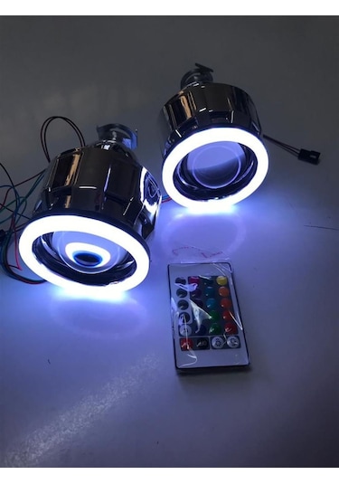 2.5 İnç Düz Bi-xenon Mercek + Yuvarlak Angel Beyaz