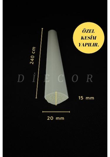 Diecor Dekoratif Boyanabilir 1 Adet 2 Cm Polistren Duvar Çıtası Beyaz 20 X 5 Model:xa232