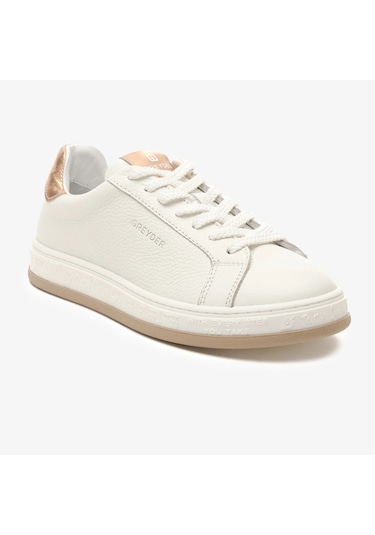 Greyder 33292 Beyaz Hakiki Deri Kadın Sneaker Ayakkabı-853 Beyaz