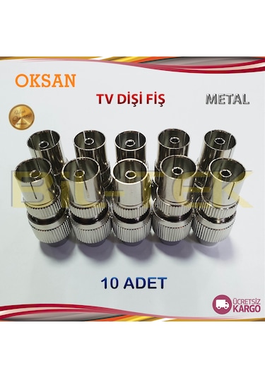 Oksan Metal Tv Dişi Fiş 10 Adet