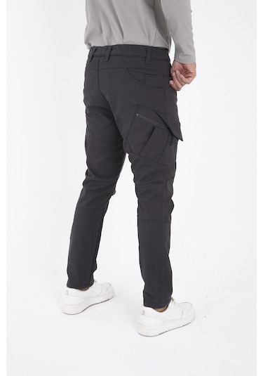 Camp Scoutland Camp593 Outdoor Softshell Su ve Rüzgara Dayanıklı içi Polarlı Kışlık Erkek Taktik Pantolon - Antrasit