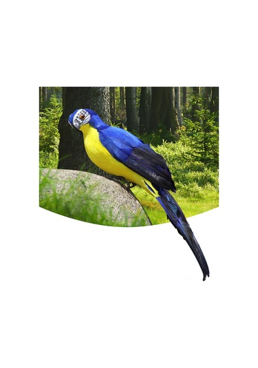 Tenfowee 35cm Sarı Köpük Ve Tüy Simülasyon Papağan - Ev Dekorasyonu, Vitrin Ve Bahçe Süs Eşyası