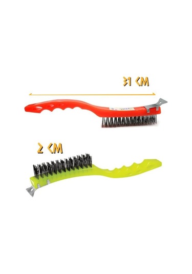 İzmir Fırça Plastik Saplı Kazıma Başlıklı Çelik Tel Fırça