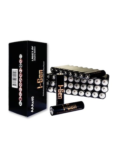 I-Gen A115 Ultra Alkalin AAA İnce Kalem Pil 40'lı Paket LR03 1.5V