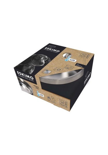 10530699 M-pets Eskımo Çift Cidarlı Mama Kabı 2l Black