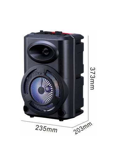 Makstechnology Gd-903 Dijital Led Göstergeli Fm Radyolu Mikrofonlu Rgb Tws 8 İnç Stereo Bas Siyah