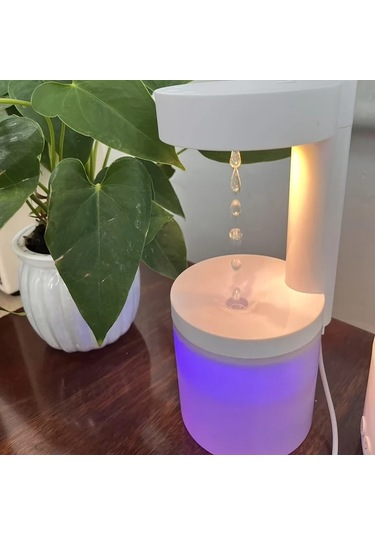 Techbloom Bravoul Anti Gravity Su Damlasi Nemlendirici 19 61oz Usb Beyaz Ve Yesil Renkli Gece Isigi Yatak Odasi Ofis