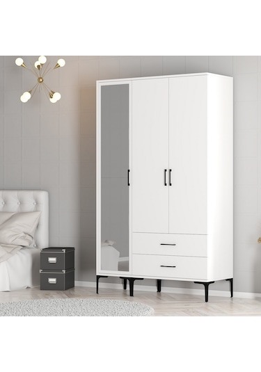 Variant Kumsal 3 Kapılı Rt Gardrop - Beyaz / Beyaz