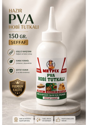 Metfix Pva Hobi Tutkalı 150gr, Şeffaf Donar