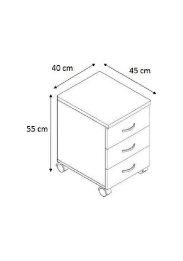 Kobiç Hareketli 3 Çekmeceli Ofis Ve Ev Kesonu Kilitsiz 40x45x55 C