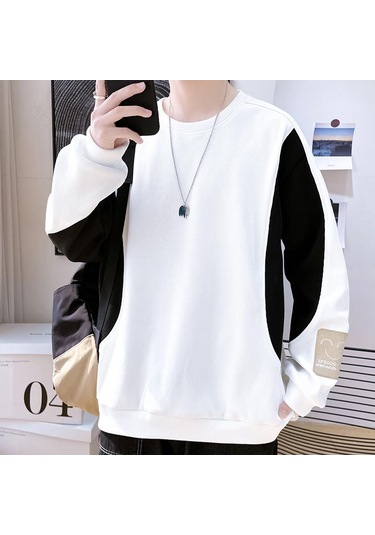 Günlük Yuvarlak Yaka Kazak Yuvarlak Yaka Moda Büyük Beden Erkek Kazak Gri&mavi Gri - Mavi