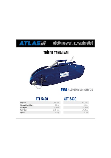 ATLAS ATT 5420 Trifor Halatlı Çektirme Takım