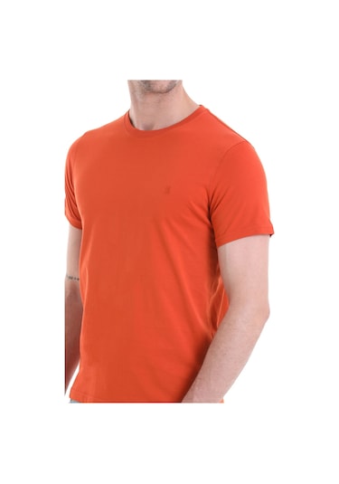 Hatemoğlu 35353022C003 019 Regular Fit Pamuklu Bisiklet Yaka Düz Erkek Tişört Kiremit