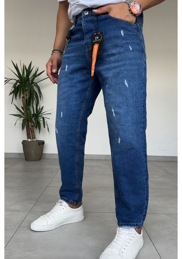 Dnmman Erkek Boyfriend Fit Yıkamalı Jean Pantolon Lacivert