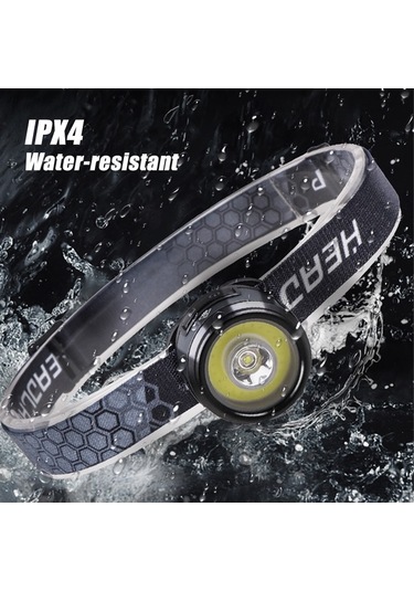 Pazly Şarj Edilebilir Süper Parlak Led Kafa Lambası - Açık Hava El Feneri Siyah Siyah