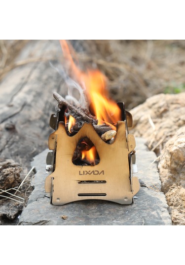 Jeemson Çelik Paslanmaz Katlanabilir Dört Kenarlı Odun Fırını - Hızlı Isıtma, Çoklu Havuzlu, Kamp Ve Doğa Seyahatleri İçin Gümüş