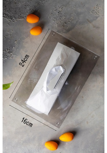 Dekoratif Şeffaf Peçete Organizeri Gri - Şeffaf