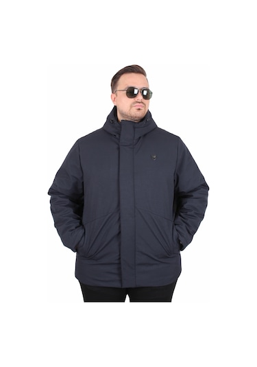 Starbattal Erkek Büyük Beden Kapüşonlu Mont Lujo 2504 Lacıvert Lacivert