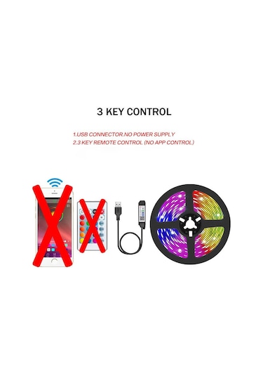 1 M-30 M Usb'li Şerit Led Işıklar Rgb 5050 Bluetooth Bant Odası Led Luces Esnek Şerit Lamba Masa Ekran Tv Arka Plan Aydınlatması 3k Controller 2m
