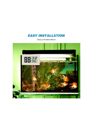 Moveevo Akvaryum Ve Buzdolabı İçin Lcd Ekranlı Su Geçirmez Dijital Termometre, Hassas Sıcaklık Ölçümü -50 110