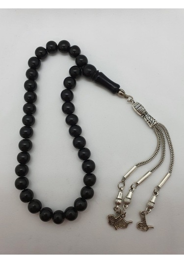 Sertifikalı Gürcü Oltu Taşı Doğal Taş Tesbih 8mm