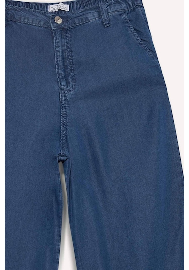 DeFacto Pull On Wide Leg Yüksek Bel Uzun Tensel Yıkamalı Pantolon D8239AX25SMNM28