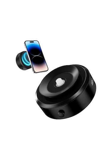 Blue Spectrum Şarjlı Vantuzlu Manyetik Telefon Tutucu Siyah