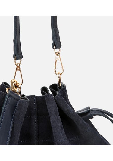 Hotiç Kadın Süet Deri Lacivert Bucket Omuz Çantası 03cah316270a680 03cah316270a680 Lacivert