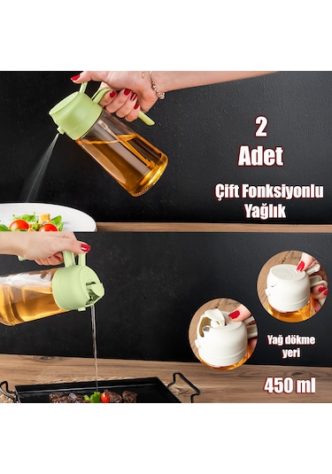 Porsima Alk-1900 2 Li Çok Amaçlı Cam Sprey Şişe Yağlık Yağdanlık