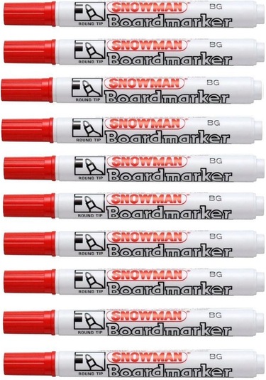 Snowman Bg-12 K Tahta Kalemi Kırmızı - 10 Adet