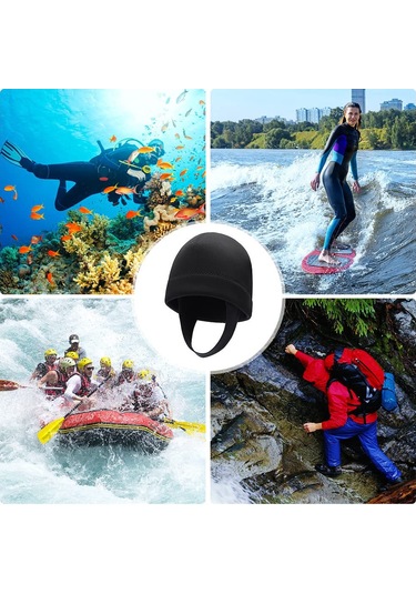 Moveevo 2mm Neopren Denizcilik Şapka Kızıl M: Güneşten Koruma, Isı Sağlama, Kulak Koruması - Snorkeling, Sörf, Yüzme İçin Beyaz