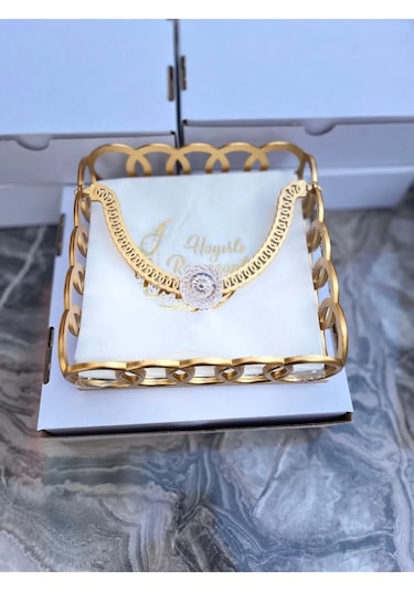 1 Adet Kare Cam Aynalı Plastik Gold Taşlı Peçetelik 18cm