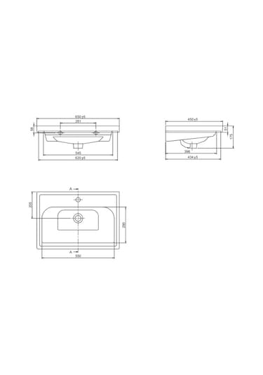 Turkuaz Seramik Cerastyle Frame 65 x 45 CM Etajerli Lavabo