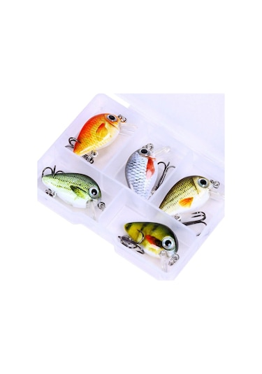 Valkyrie 5 Adet Crankbait Lrf Balık Olta Yem Seti - Sesli Bilyalı - Kutulu - 2.7cm 1.5gr