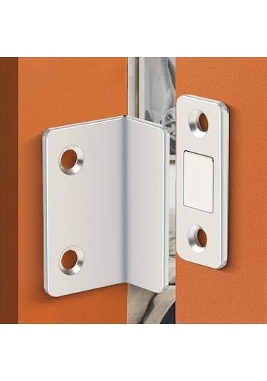 Chenkestoreone L Şekilli Gümüş Renk Manyetik Dolap Kapama Sürgülü Çekmece Kapak Tutucu Ss Gümüşi