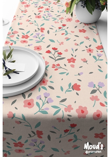 Miniso Desenli Baskılı Süet Runner Masa Örtüsü