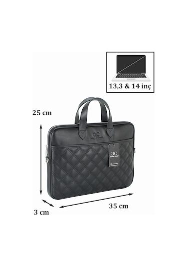 Case Club Macbook Uyumlu Air Pro 13.3" & 14" Inç Uyumlu Siyah Laptop Evrak Çantası