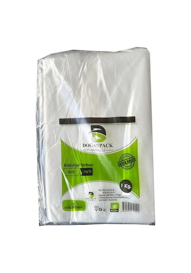 Doğanpack Şeffaf Naylon Bakkaliye Poşeti Torbası 1 KG 30 x 52 CM